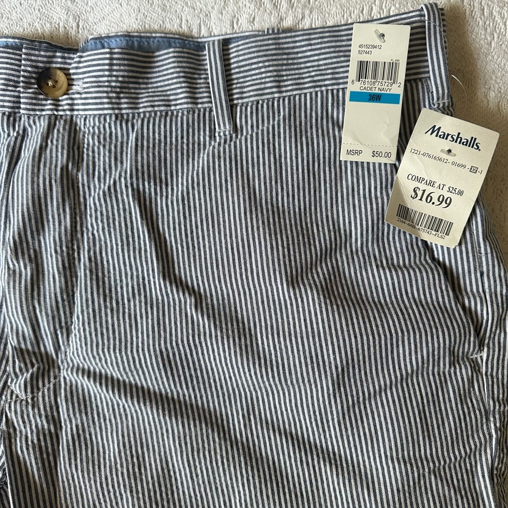 Izod Blue and White Striped Men's Shorts